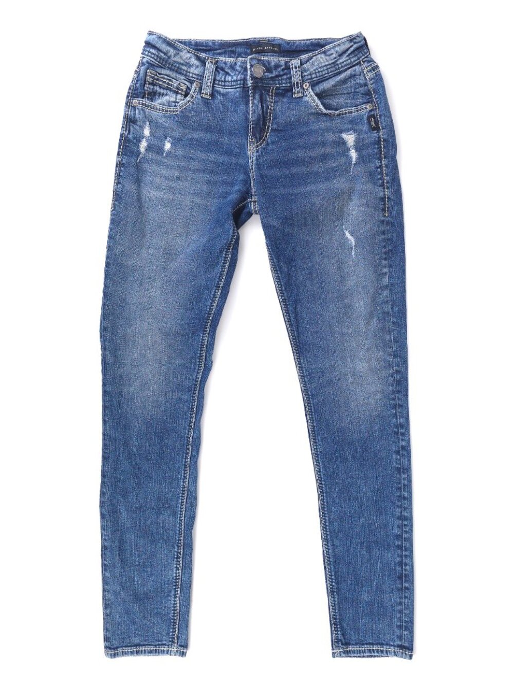 Silver Jeans Co Girlfriend Mid Rise Skinny Leg Jeans